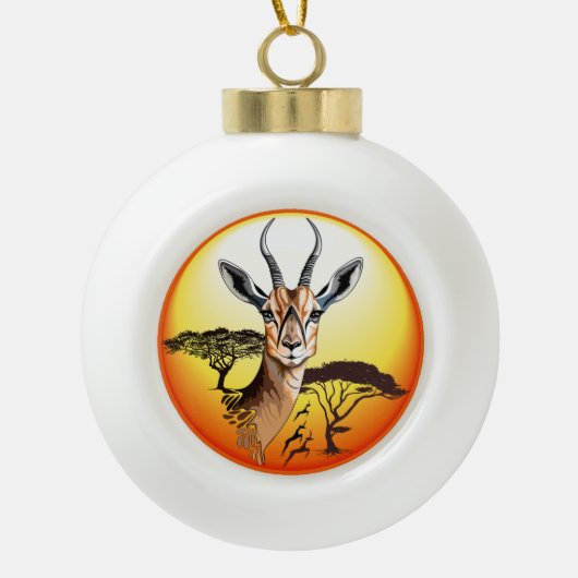 gazelle afrikaanse antilope wild dier keramische bal ornament (Voorkant)