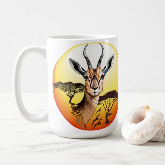 gazelle afrikaanse antilope wild dier koffiemok (Met donut)