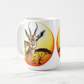 gazelle afrikaanse antilope wild dier koffiemok (Voorkant links)