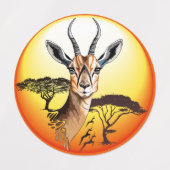 gazelle afrikaanse antilope wild dier labels (Design 1)