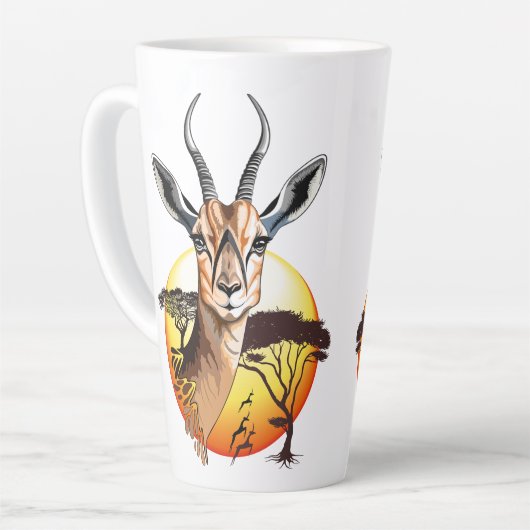gazelle afrikaanse antilope wild dier latte mok (Linkerhoek)