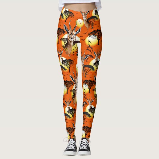 gazelle afrikaanse antilope wild dier leggings (Voorkant)