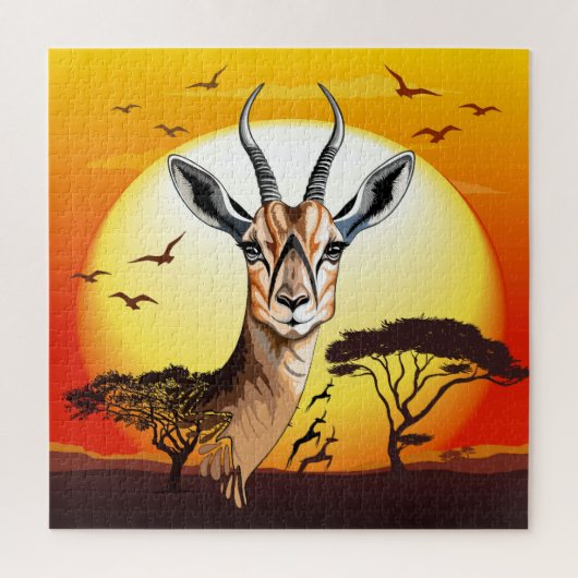 gazelle afrikaanse antilope wild dier legpuzzel (Verticaal)