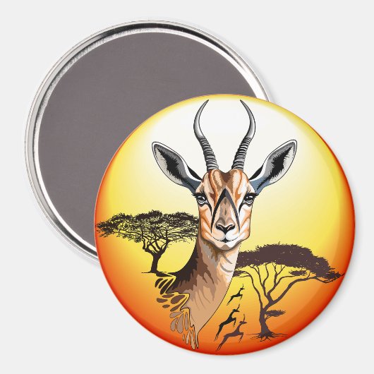 gazelle afrikaanse antilope wild dier magneet (Voorkant / Achterkant)