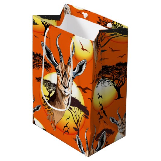 gazelle afrikaanse antilope wild dier medium cadeauzakje (Voorkant Gekanteld)