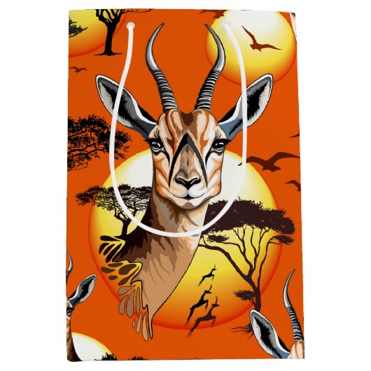 gazelle afrikaanse antilope wild dier medium cadeauzakje (Voorkant)