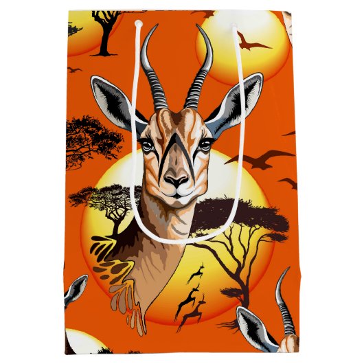 gazelle afrikaanse antilope wild dier medium cadeauzakje (Achterkant)