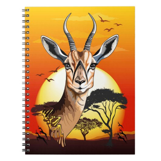 gazelle afrikaanse antilope wild dier notitieboek (Voorkant)