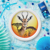 gazelle afrikaanse antilope wild dier papieren bordje (Feest)