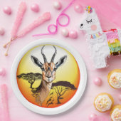 gazelle afrikaanse antilope wild dier papieren bordje (Feest)