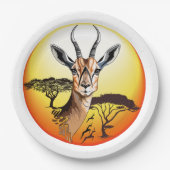 gazelle afrikaanse antilope wild dier papieren bordje (Voorkant)