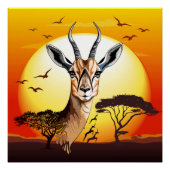 gazelle afrikaanse antilope wild dier perfect poster (Voorkant)