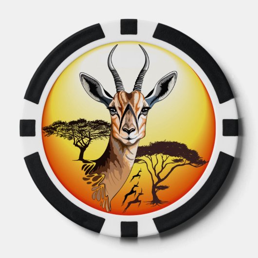 gazelle afrikaanse antilope wild dier poker chips (Voorkant)