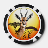 gazelle afrikaanse antilope wild dier poker chips (Achterkant)