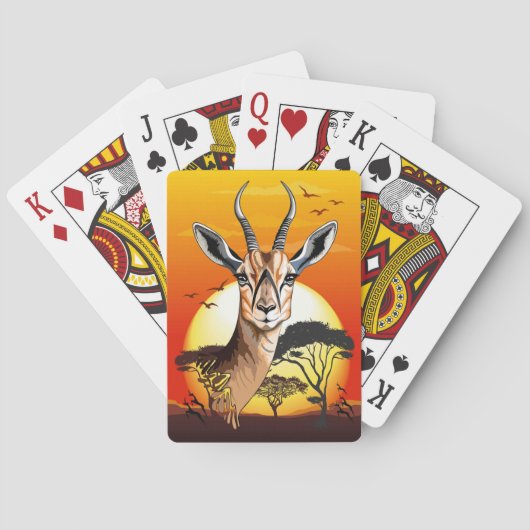 gazelle afrikaanse antilope wild dier pokerkaarten (Achterkant)