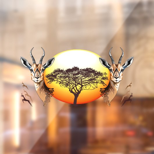 gazelle afrikaanse antilope wild dier raamsticker (Vel 2)