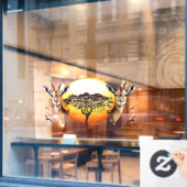 gazelle afrikaanse antilope wild dier raamsticker (Cafe Raam)
