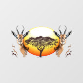 gazelle afrikaanse antilope wild dier raamsticker (Vel)