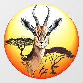 gazelle afrikaanse antilope wild dier raamsticker (Vel)