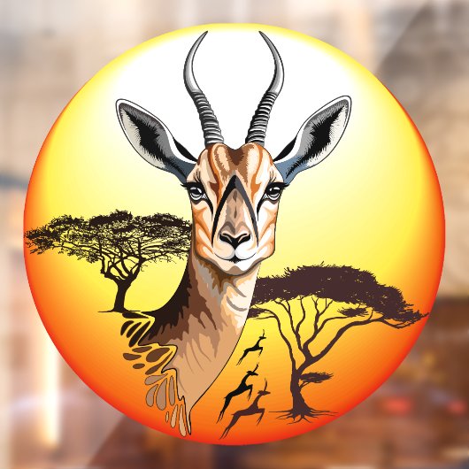 gazelle afrikaanse antilope wild dier raamsticker (Vel 2)