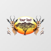 gazelle afrikaanse antilope wild dier raamsticker (Vel)