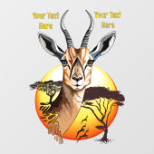 gazelle afrikaanse antilope wild dier raamsticker (Vel)