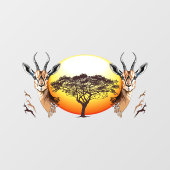 gazelle afrikaanse antilope wild dier raamsticker (Vel)