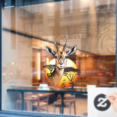 gazelle afrikaanse antilope wild dier raamsticker (Cafe Raam)