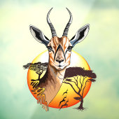 gazelle afrikaanse antilope wild dier raamsticker (Vel 3)