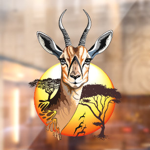 gazelle afrikaanse antilope wild dier raamsticker