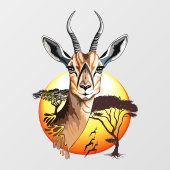 gazelle afrikaanse antilope wild dier raamsticker (Vel)