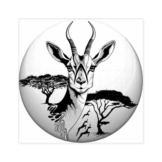 gazelle afrikaanse antilope wild dier rubberstempel (Afrduk)