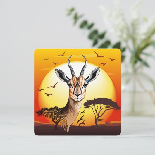 gazelle afrikaanse antilope wild dier save the date (Staand voorkant)