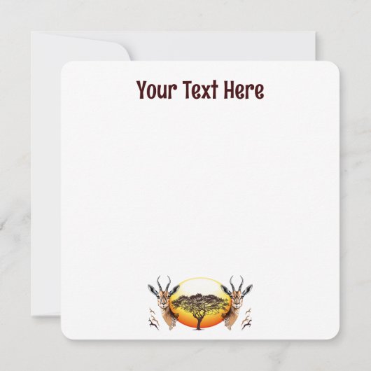 gazelle afrikaanse antilope wild dier save the date (Achterkant)