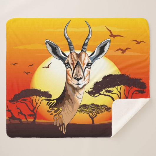gazelle afrikaanse antilope wild dier sherpa deken (Voorkant (horizontaal))
