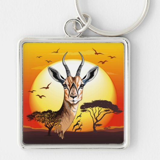 gazelle afrikaanse antilope wild dier sleutelhanger (Voorkant)
