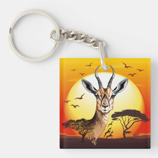 gazelle afrikaanse antilope wild dier sleutelhanger (voorkant)