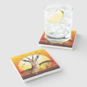 gazelle afrikaanse antilope wild dier stenen onderzetter (Zijkant)