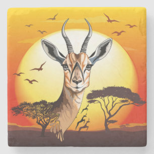 gazelle afrikaanse antilope wild dier stenen onderzetter