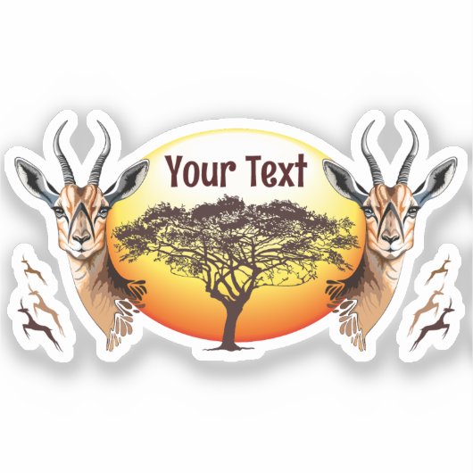 gazelle afrikaanse antilope wild dier sticker (Voorkant)