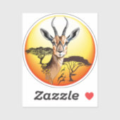 gazelle afrikaanse antilope wild dier sticker (Vel)