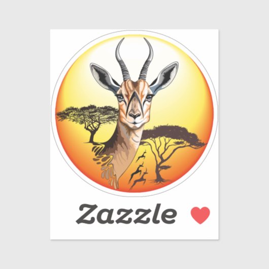 gazelle afrikaanse antilope wild dier sticker (Vel)