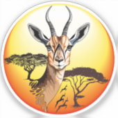 gazelle afrikaanse antilope wild dier sticker (Voorkant)