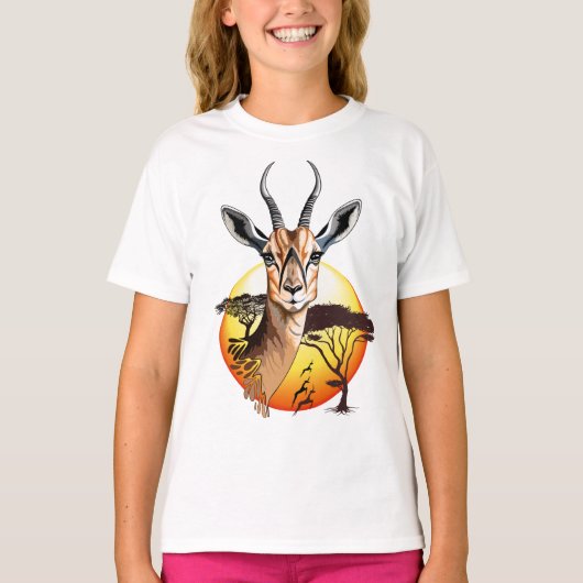 gazelle afrikaanse antilope wild dier t-shirt (Voorkant)