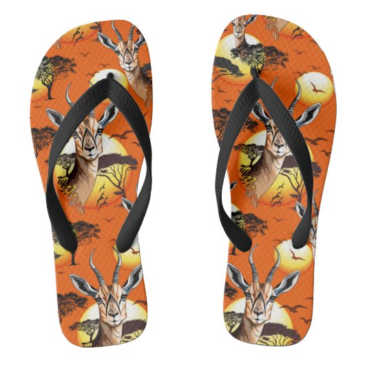 gazelle afrikaanse antilope wild dier teenslippers (Voetbed)