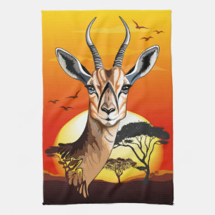 gazelle afrikaanse antilope wild dier theedoek