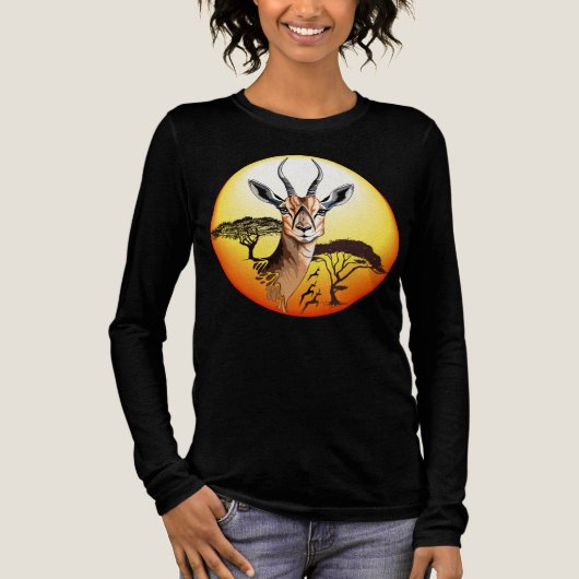 gazelle afrikaanse antilope wild dier Tri-Blend shirt (Voorkant)