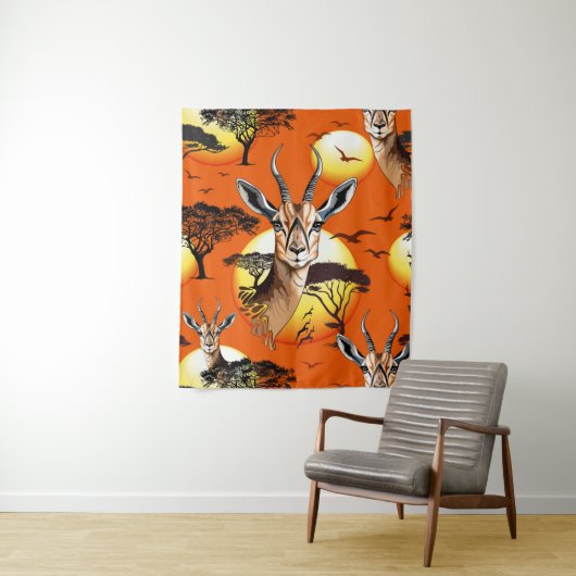 gazelle afrikaanse antilope wild dier wandkleed (In situ)