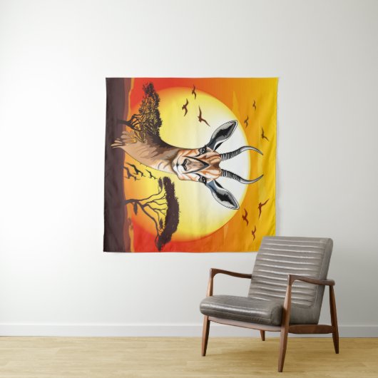 gazelle afrikaanse antilope wild dier wandkleed (In Situ (horizontaal))