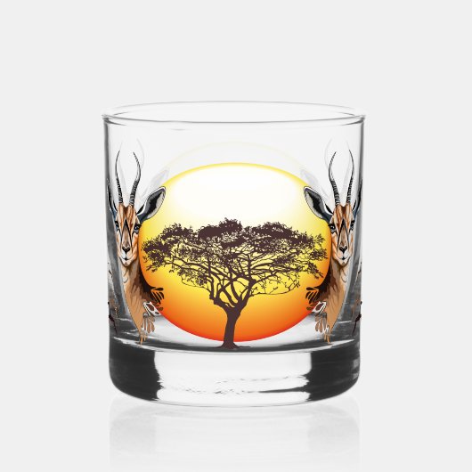 gazelle afrikaanse antilope wild dier whisky glas (Voorkant)